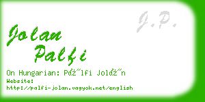 jolan palfi business card